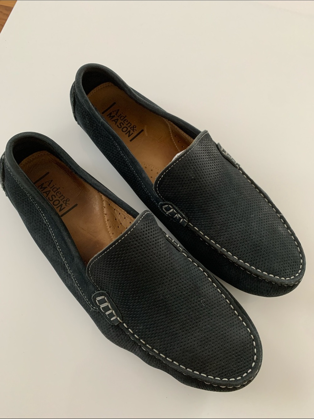 Aiden Mason Black Perforated Slip-On Loafers Size 10M